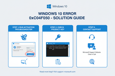 How to fix error 0xc004f050 - Windows 10